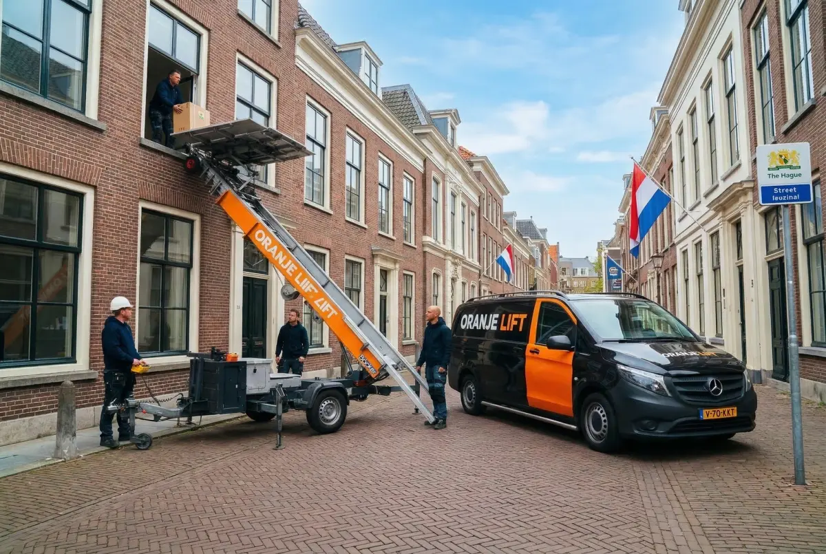 Verhuislift in actie bij appartement Waalwijk